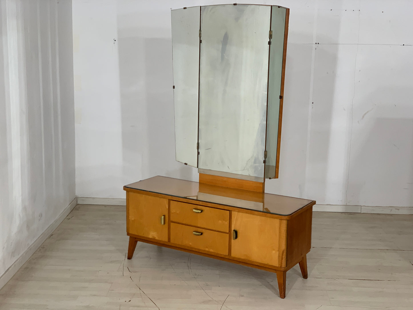 Mid Century Kommode Spiegelkommode Flurschrank Vintage