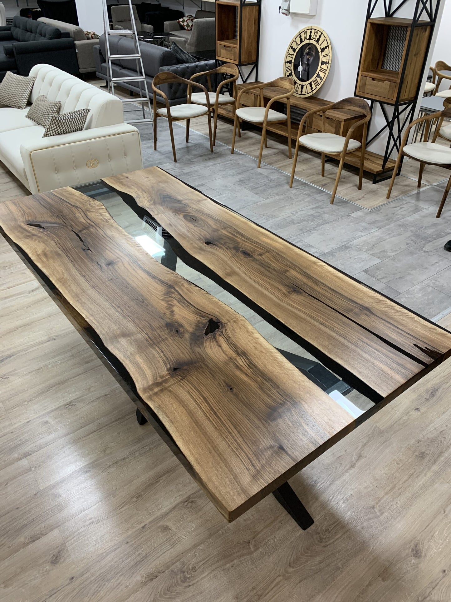 EPOXY RESIN DINING TABLE DINING ROOM TABLE SOLID TABLE WALNUT 200X100