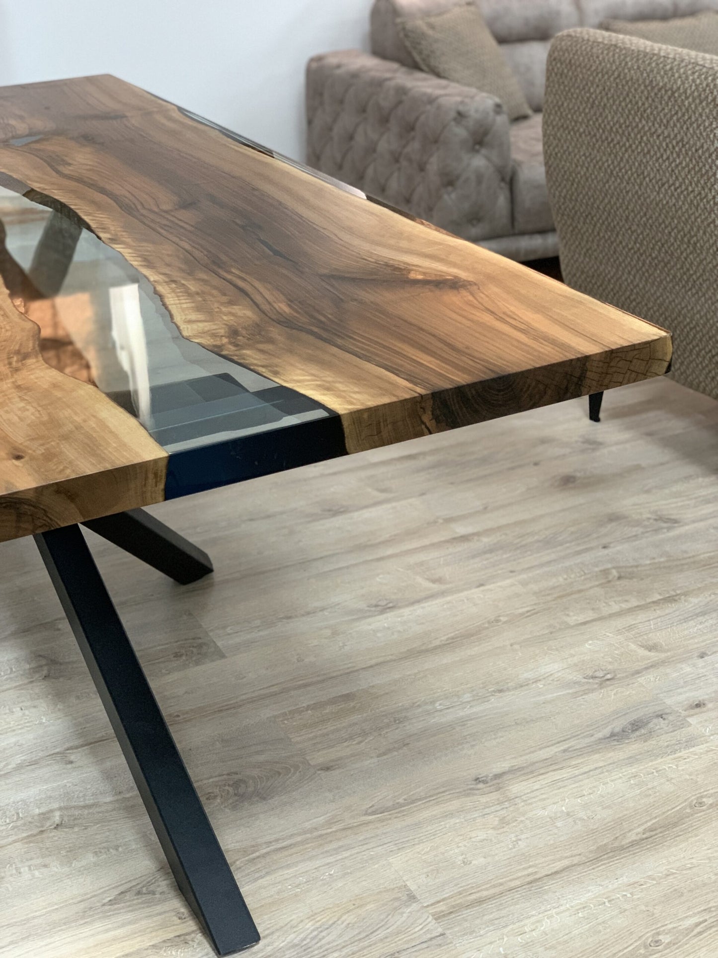 EPOXY RESIN DINING TABLE DINING ROOM TABLE SOLID TABLE WALNUT 200X100