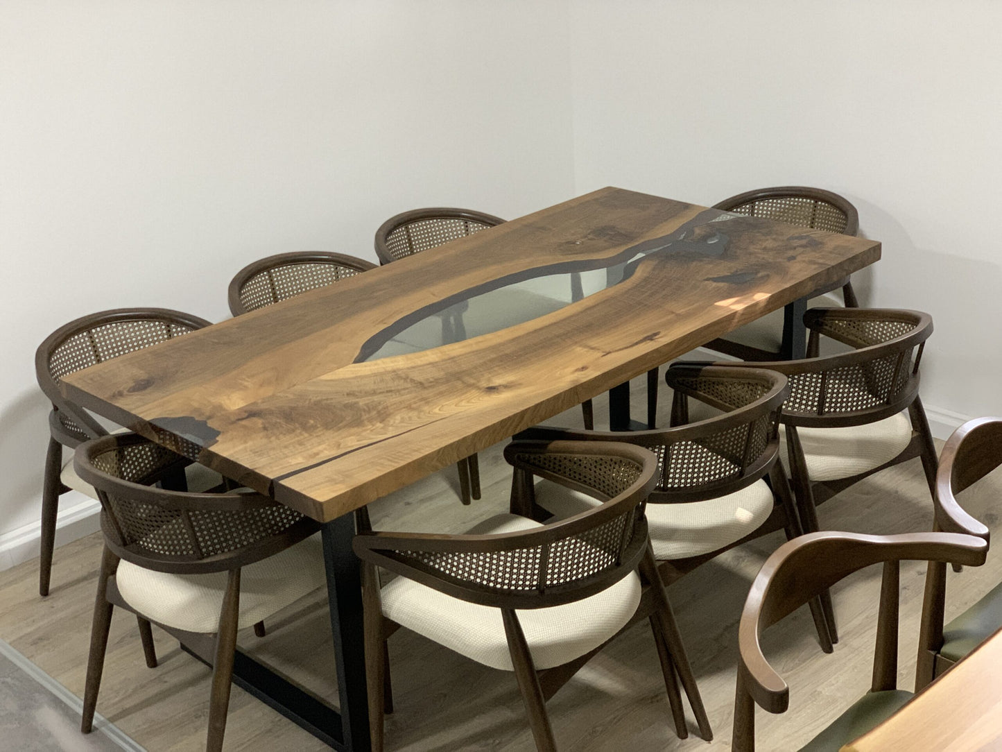 EPOXY RESIN DINING ROOM TABLE DINING TABLE CONFERENCE TABLE OFFICE TABLE SOLID TABLE WALNUT 200X100