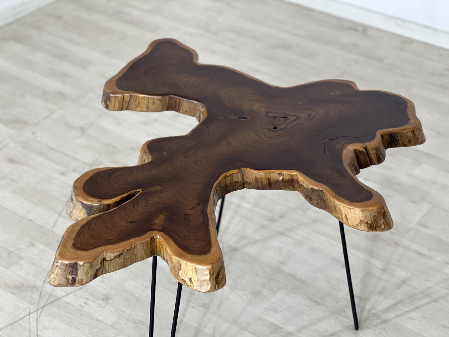 TEAK TREE TRUNK COFFEE TABLE SOLID LIVING ROOM TABLE