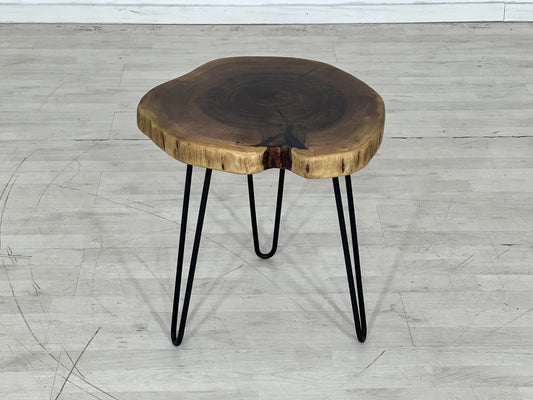 TABLE BASSE TRONC D'ARBRE TABLE DE SALON MASSIF NOYER