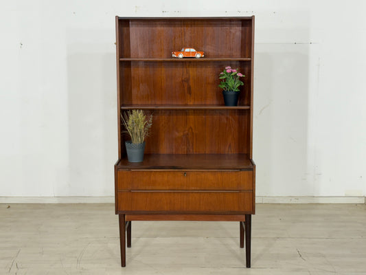 Buffet haut en teck danois vintage avec étagère et commode
