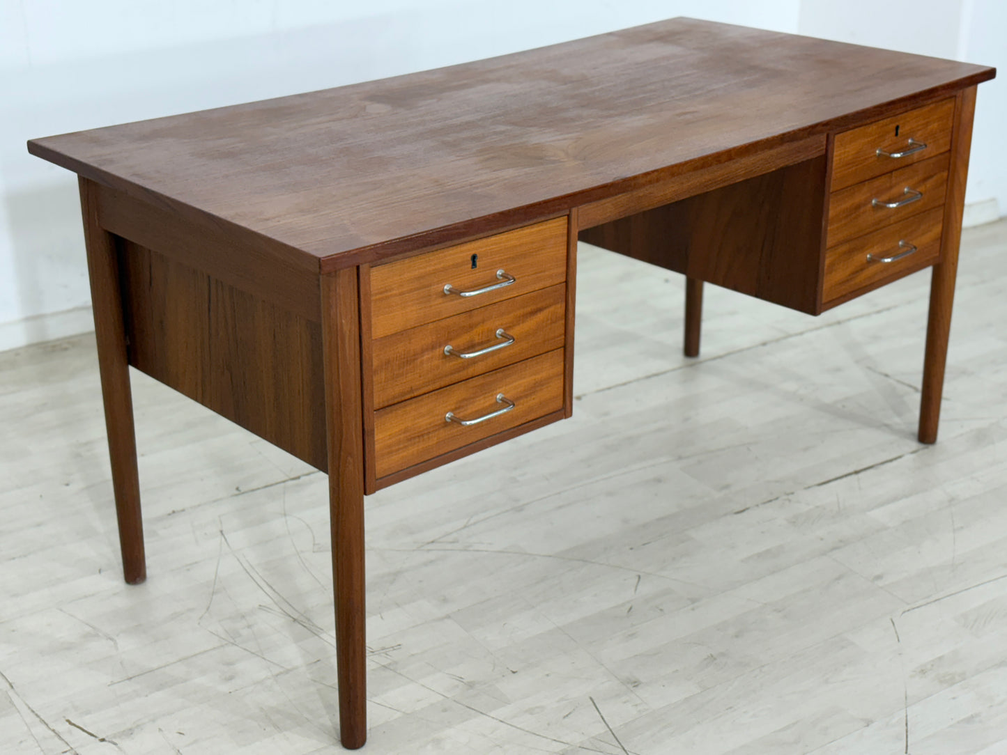 Danish Teak Schreibtisch Bürotisch Tisch Holz Vintage