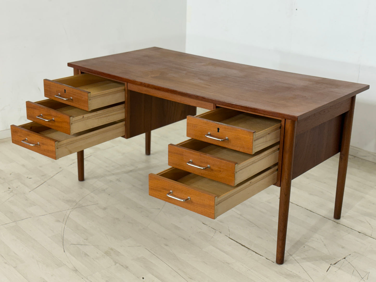 Danish Teak Schreibtisch Bürotisch Tisch Holz Vintage