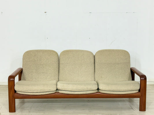 Vintage Dyrlund Teak-Sofa | Massivholz 3-Sitzer Couch| Designklassiker