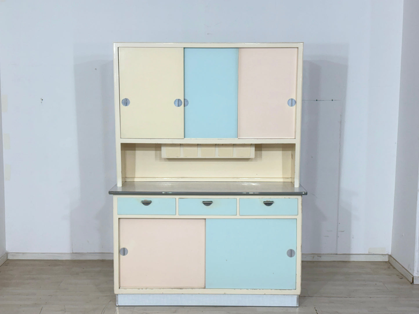Vintage Küchenbuffet 50er/60er Jahre | Pastell-Design Küchenschrank| 2-teilig