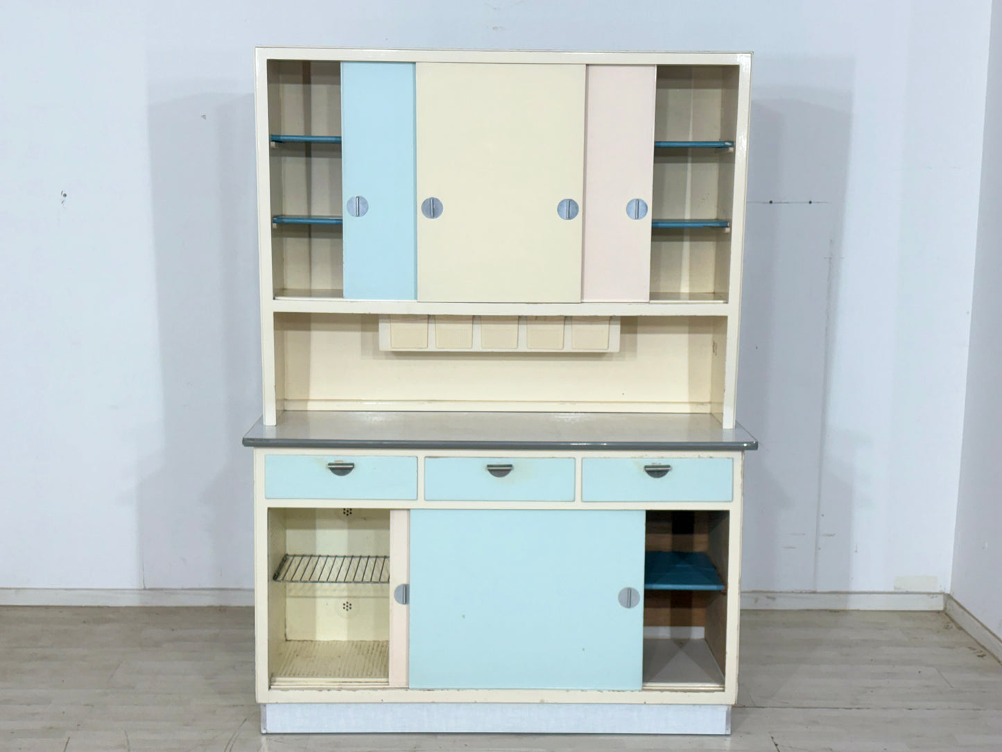 Vintage Küchenbuffet 50er/60er Jahre | Pastell-Design Küchenschrank| 2-teilig