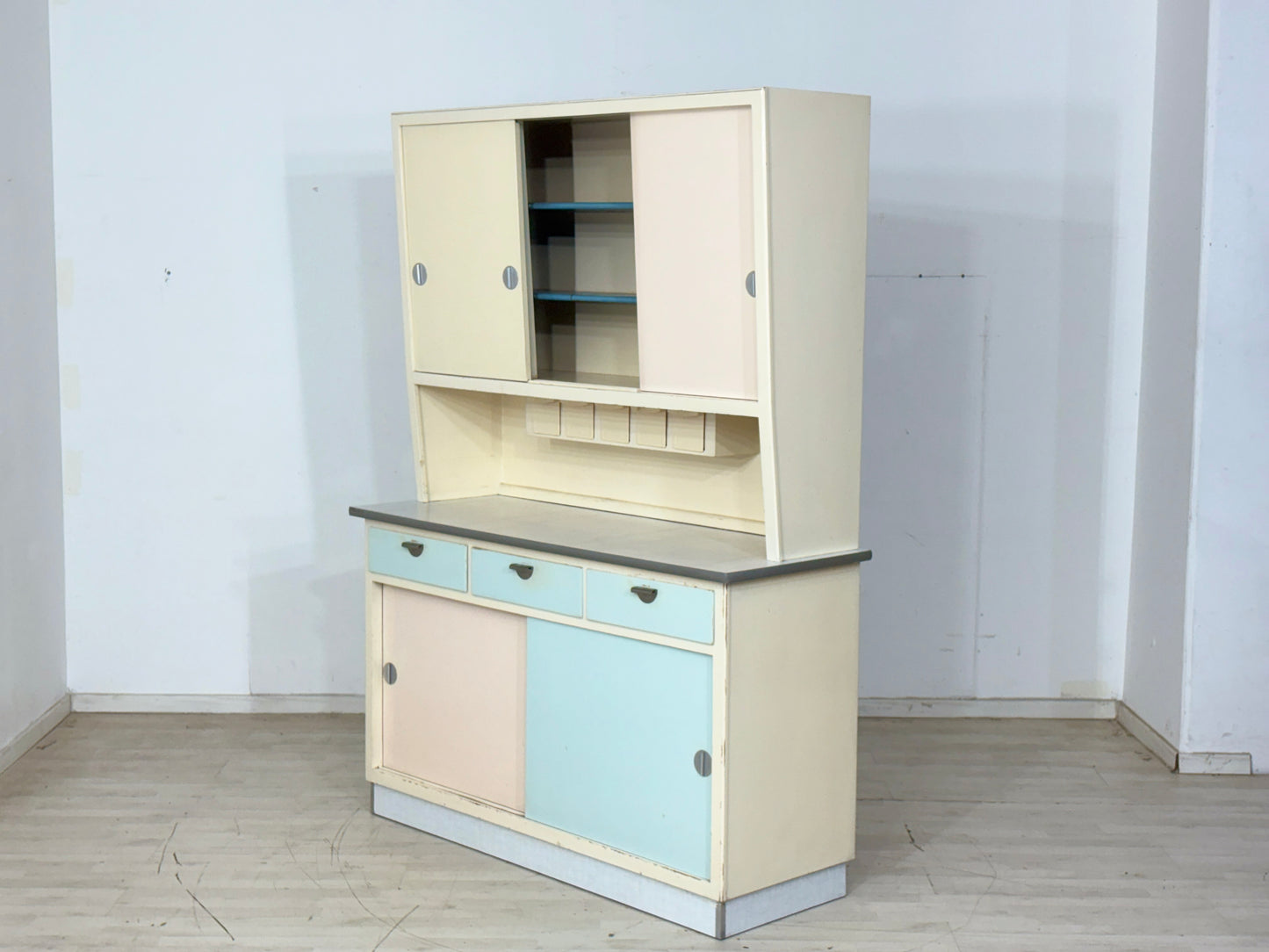 Vintage Küchenbuffet 50er/60er Jahre | Pastell-Design Küchenschrank| 2-teilig