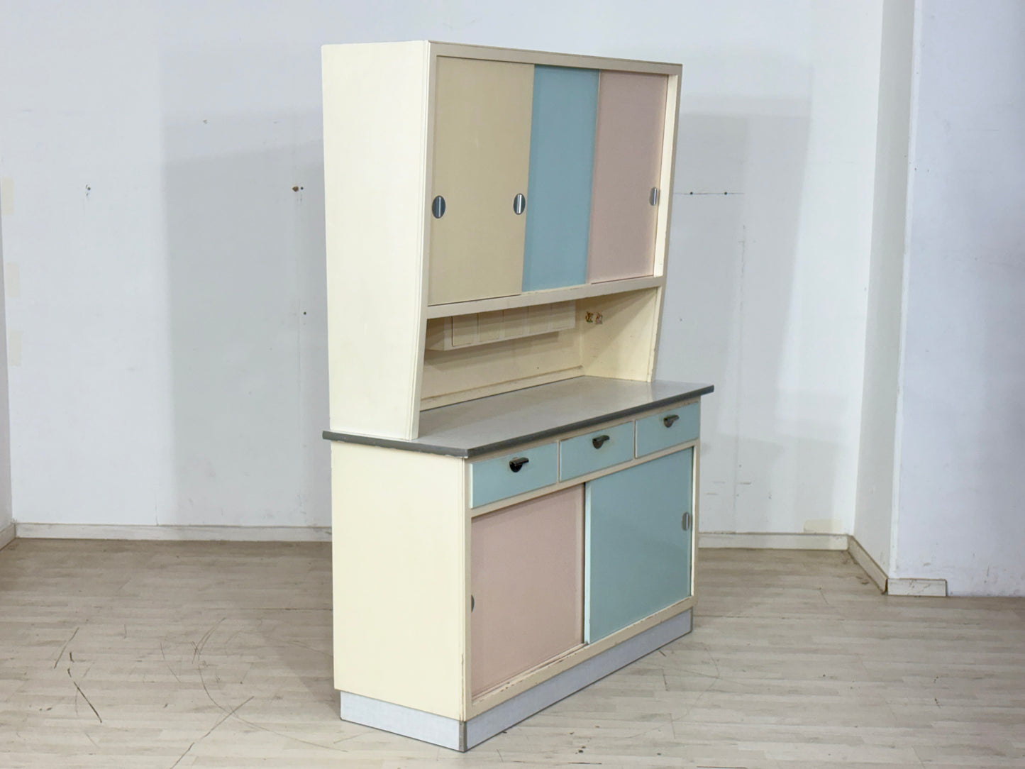 Vintage Küchenbuffet 50er/60er Jahre | Pastell-Design Küchenschrank| 2-teilig