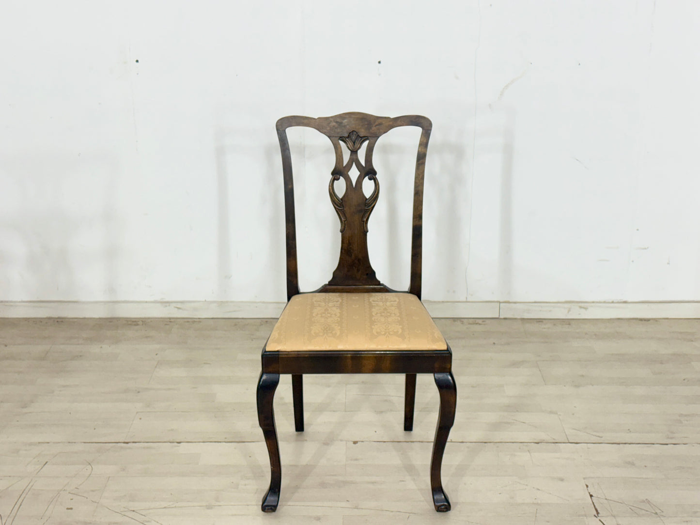 5er Set Antike Chippendale Stühle / Esszimmerstühle aus edlem Mahagoni/Nussbaum um 1900