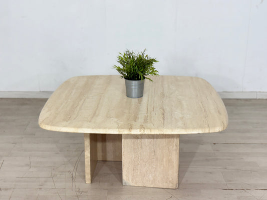 Vintage Travertin Couchtisch / 70er Jahre Tisch / Naturstein