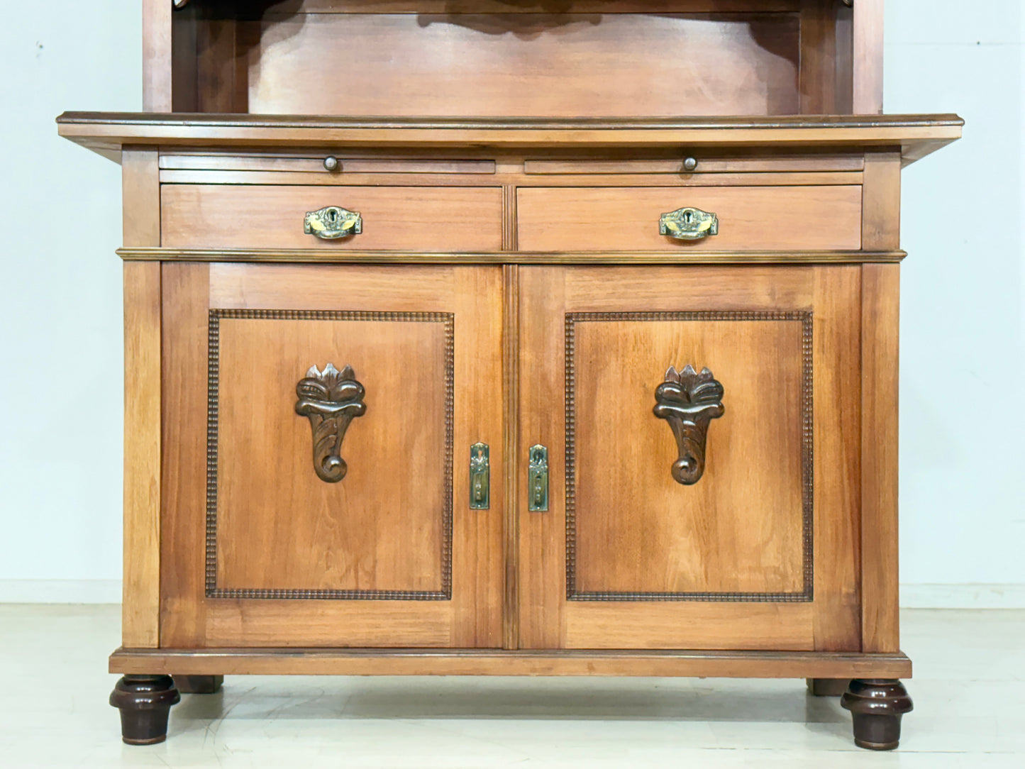Antik Küchenbuffet um 1900 | Jugendstil Küchenschrank | 2-teilig | Massivholz-Eiche