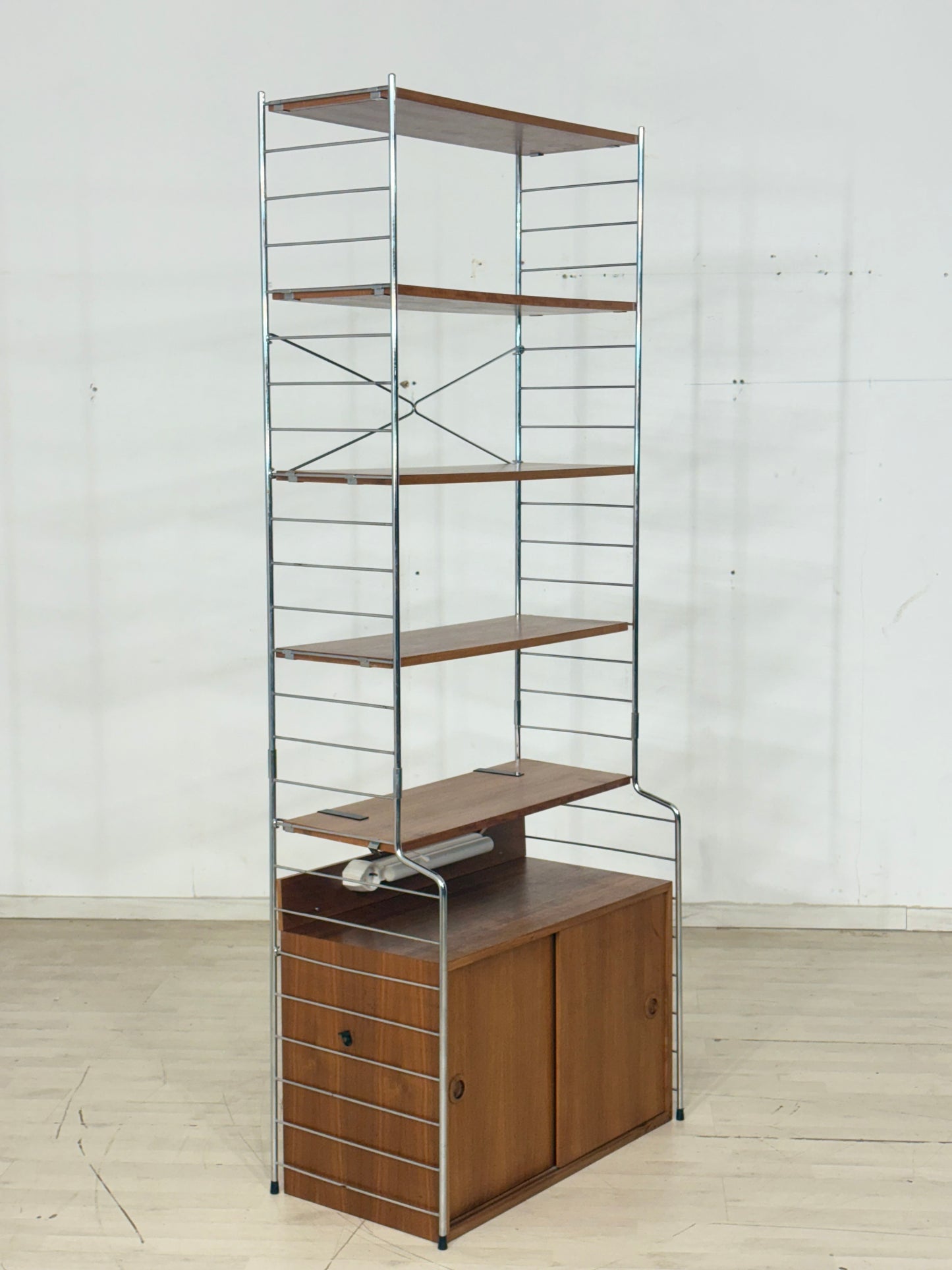 Teak Bücherregal "String Continental" Nils Strinning - Mid-Century Wandregal - 60er Jahre