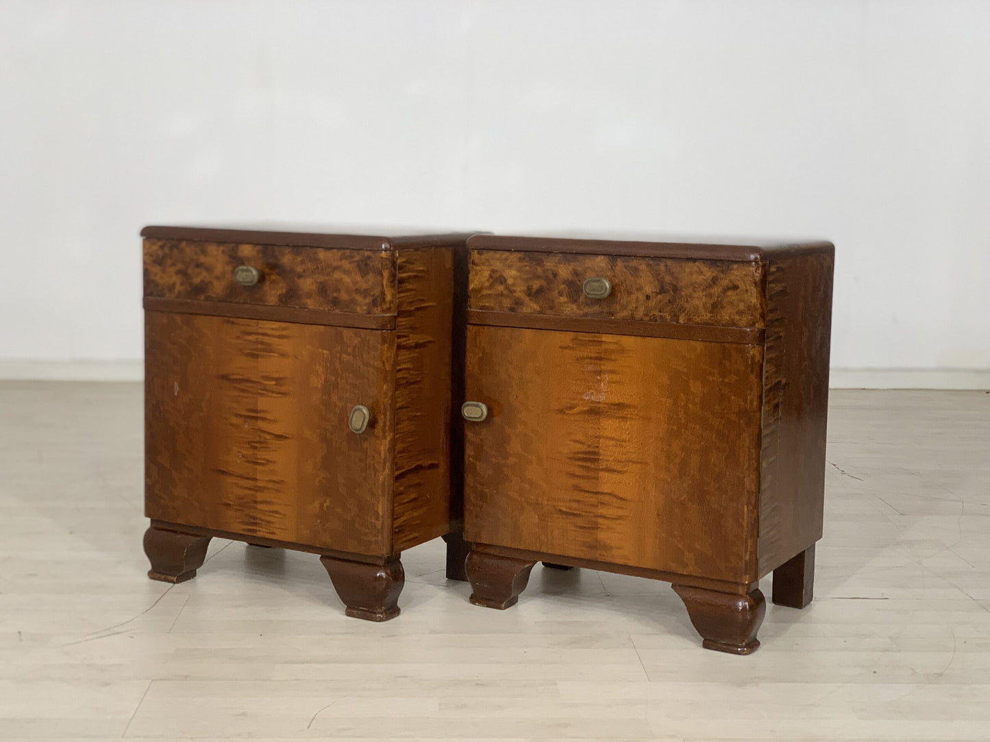 2x MID CENTURY NIGHT CABINET TABLES DE NUIT TABLE DE NUIT NIGHT CABINET VINTAGE