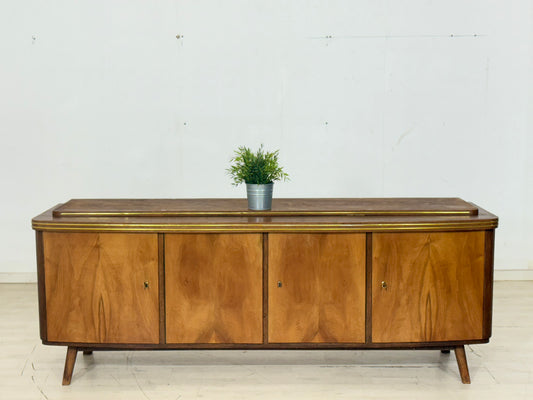Luxus Vintage Sideboard – Mid-Century Anrichte mit Golddetails & Edelholz