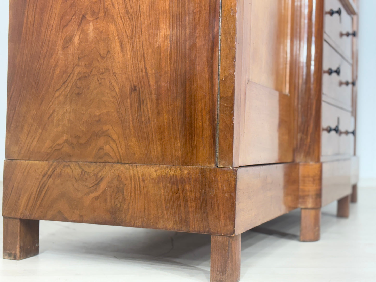 Jugendstil Kleiderschrank Holz Schrank Massiv Schlafzimmerschrank 1920