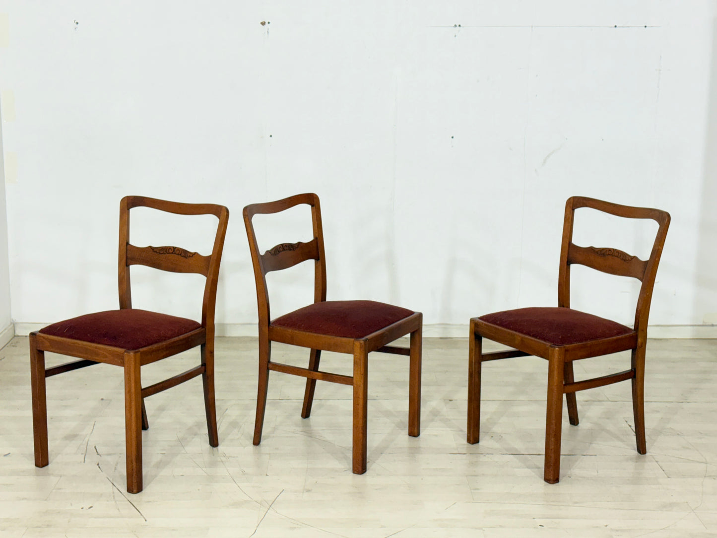 3er Set Schöne Jugendstil Stühle / Esszimmerstühle – um 1920