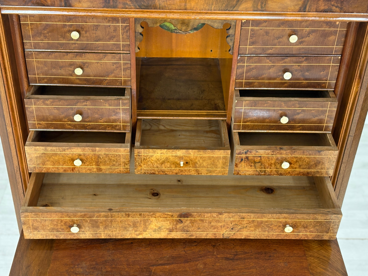 Biedermeier Sekretär / Antiker Schreibschrank / Schrank – um 1880