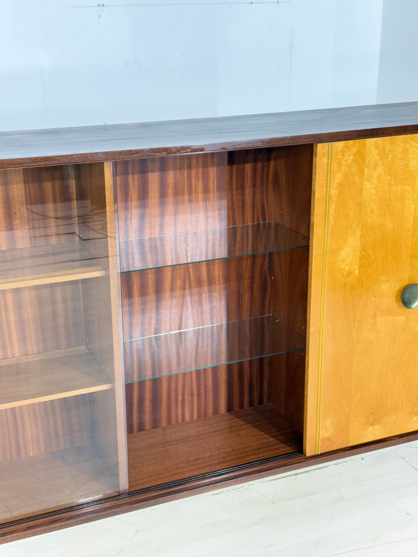 Mid Century Vitrinenschrank Vitrine Highboard Sideboard Vintage