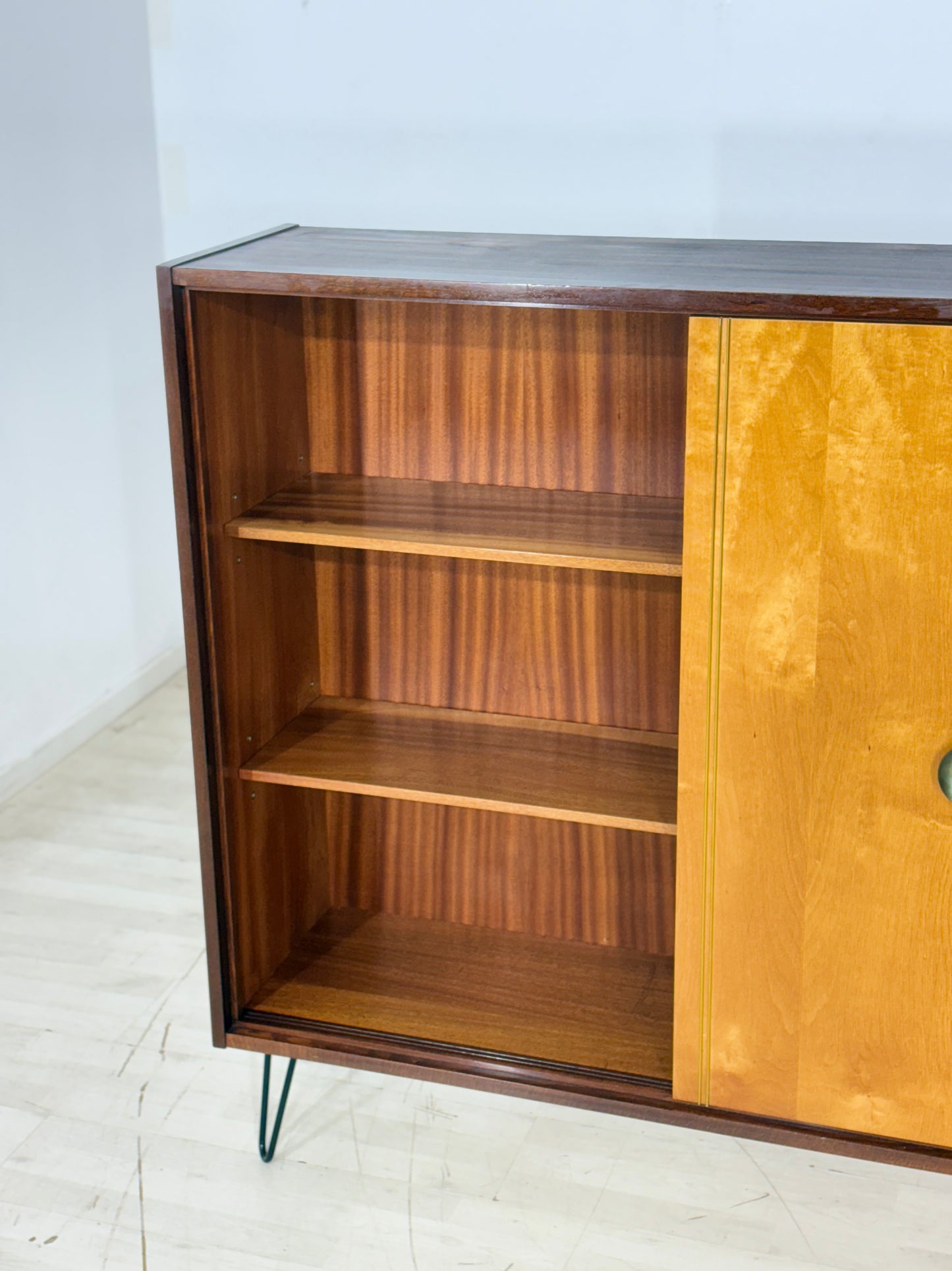 Mid Century Vitrinenschrank Vitrine Highboard Sideboard Vintage