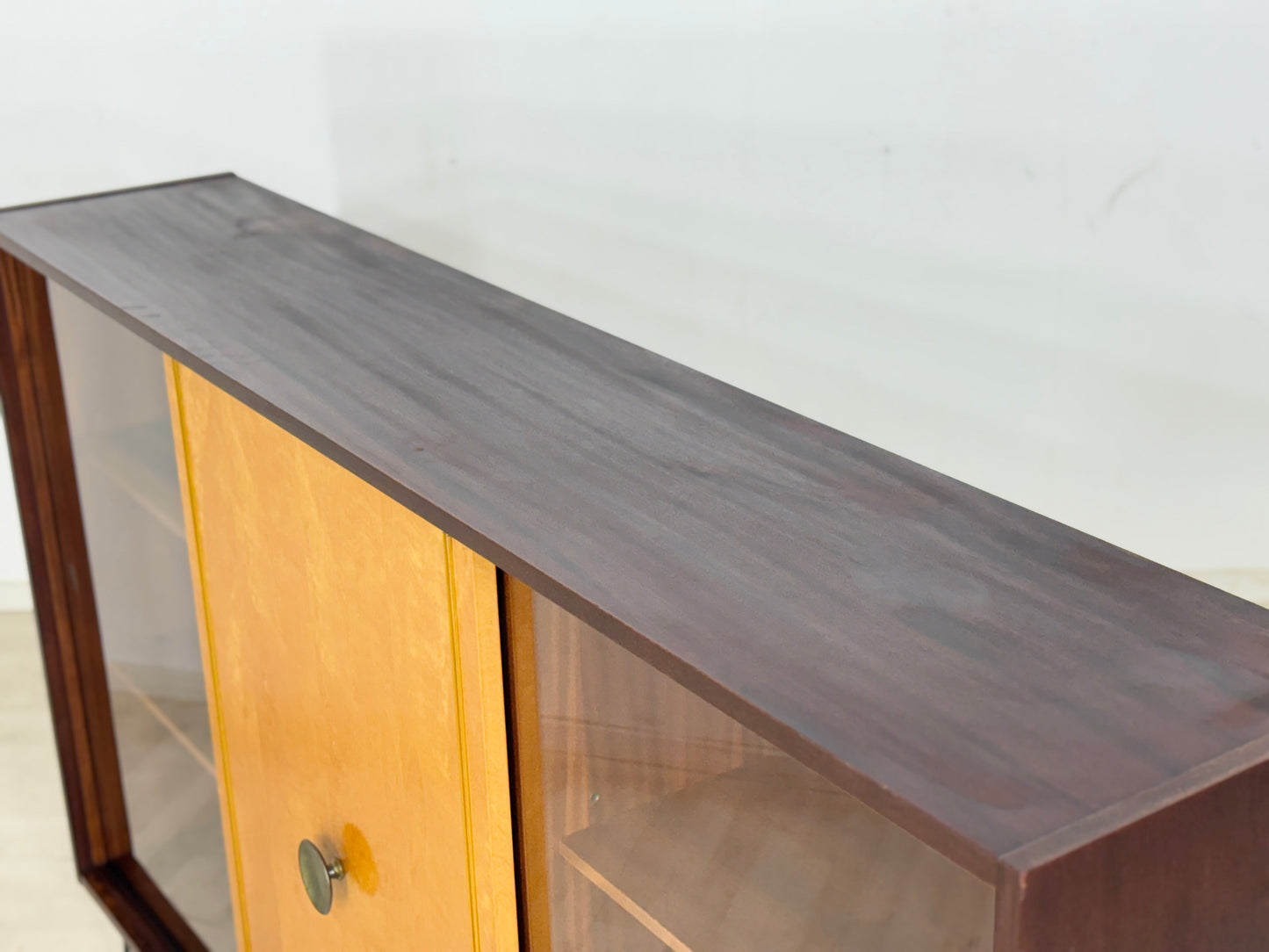 Mid Century Vitrinenschrank Vitrine Highboard Sideboard Vintage