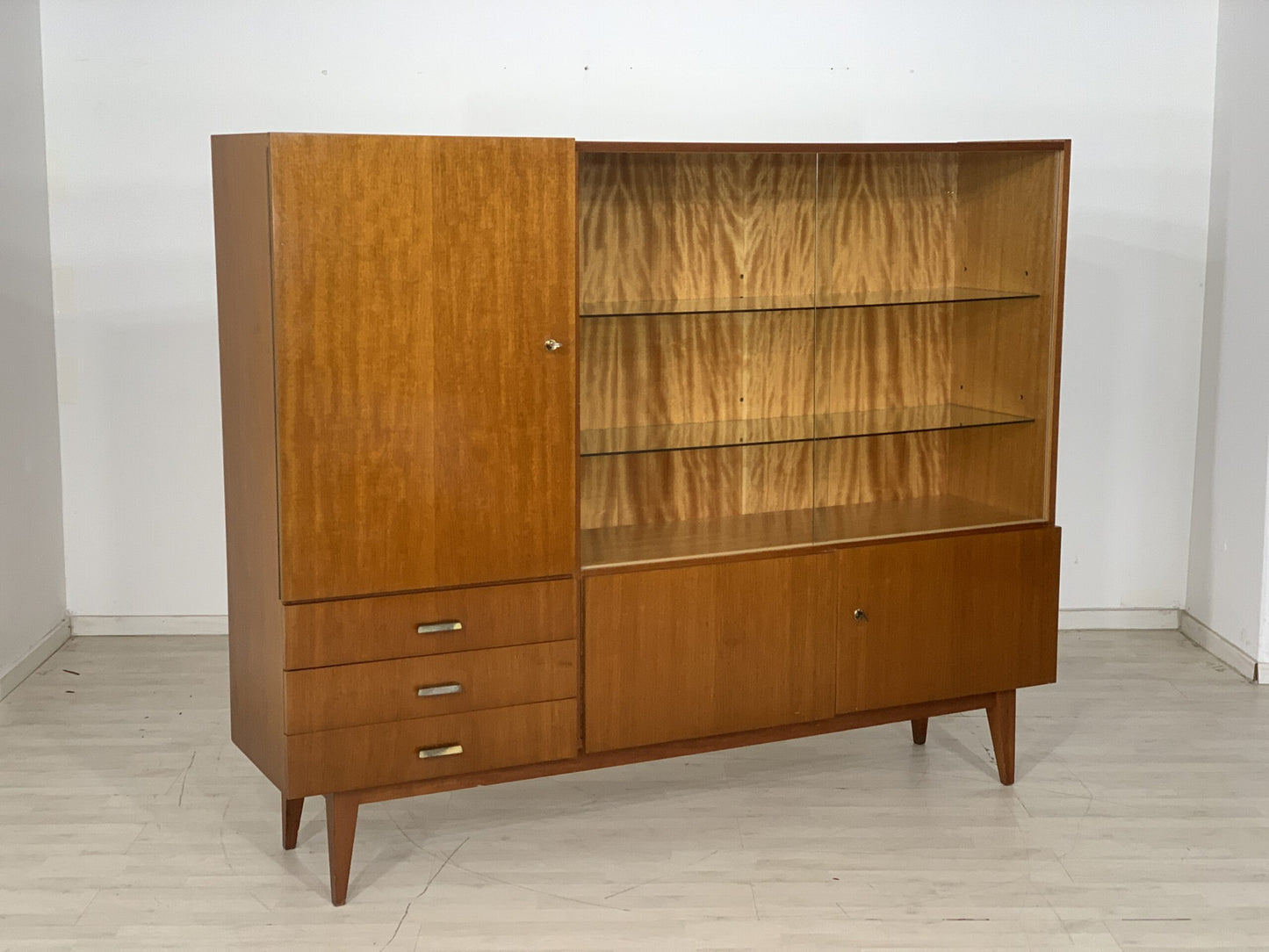 Midcentury Anrichte Vitrine Geschirrschrank Wohnzimmerschrank Highboard