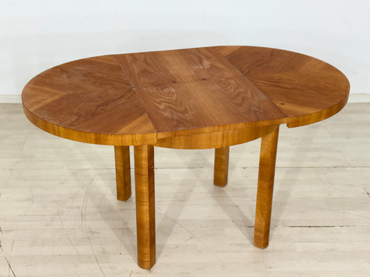Vintage Art Deco Esstisch Ausziehbar Holz Tisch um 1940
