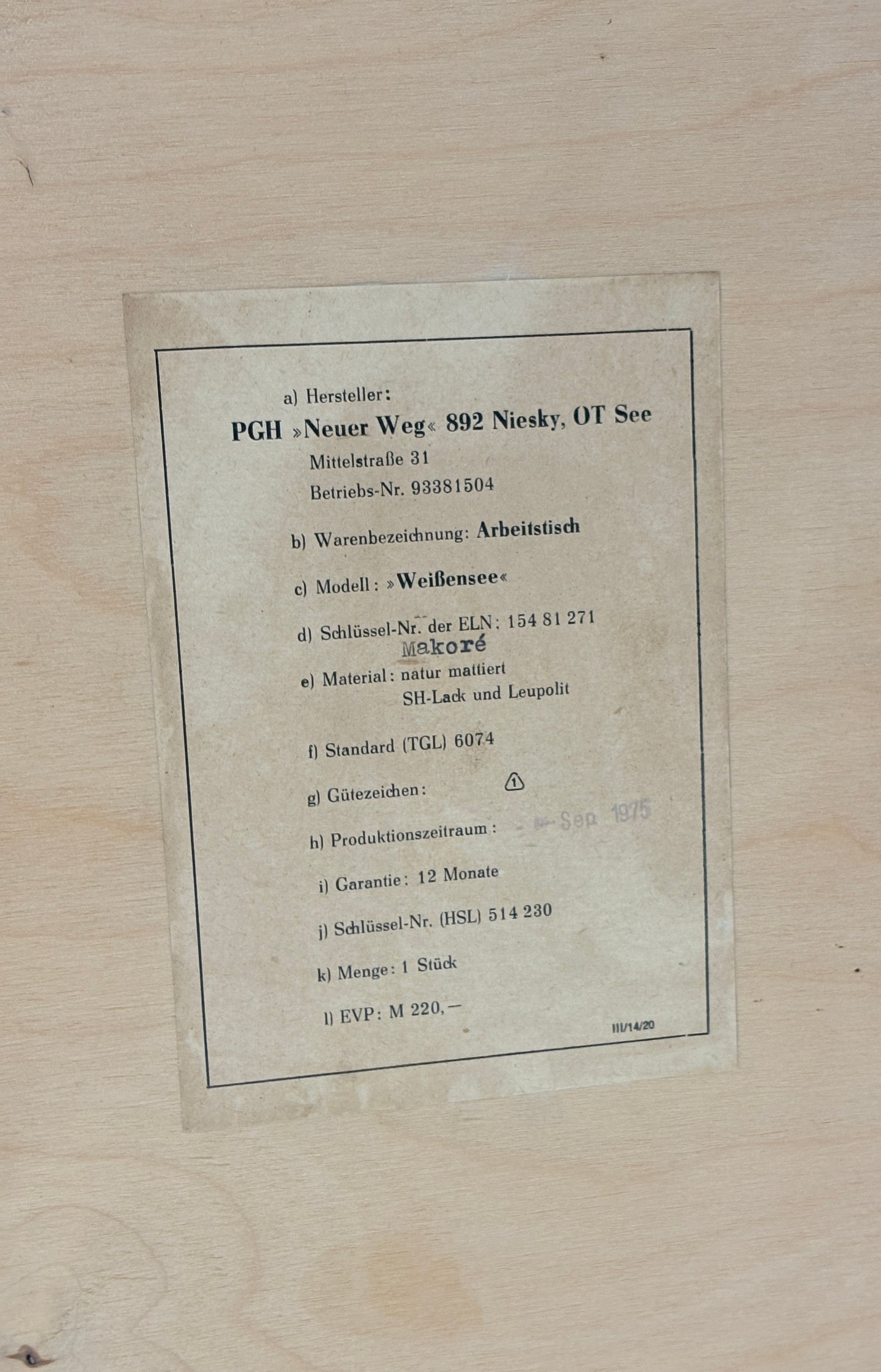 Mid Century Schreibtisch Damentisch Holz Tisch Vintage Desk