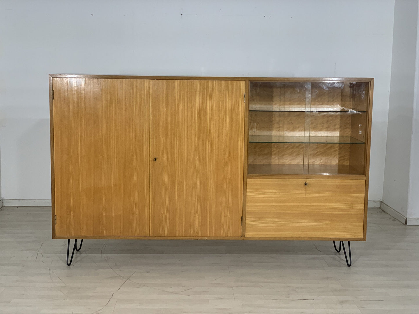 60ER JAHRE ANRICHTE WOHNZIMMERSCHRANK SCHRANK GESCHIRRSCHRANK VINTAGE HIGHBOARD