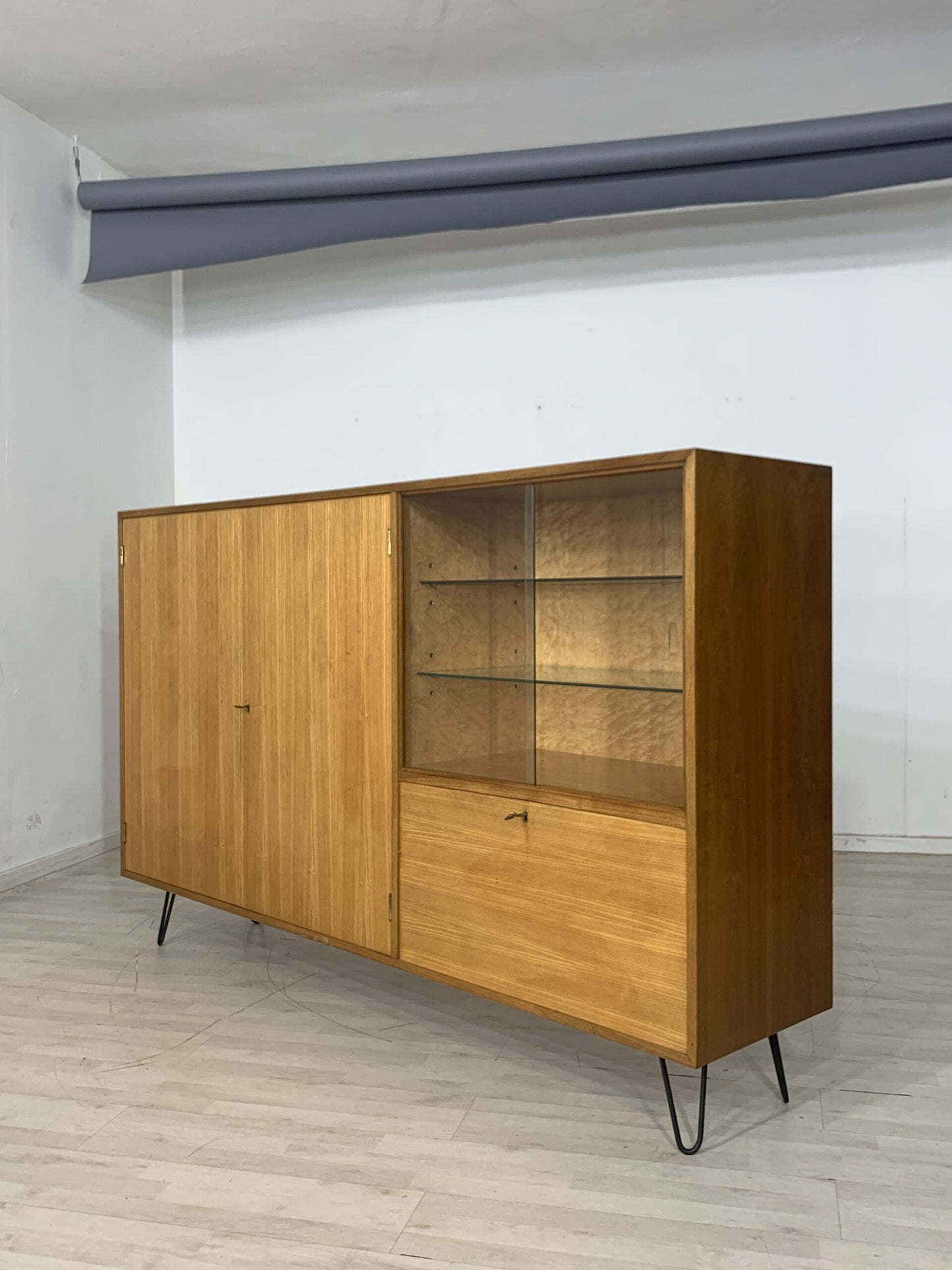 60ER JAHRE ANRICHTE WOHNZIMMERSCHRANK SCHRANK GESCHIRRSCHRANK VINTAGE HIGHBOARD