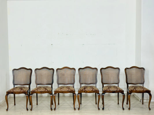 6er Set Chippendale Stühle / Vintage Esszimmerstühle / Mid Century Stühle