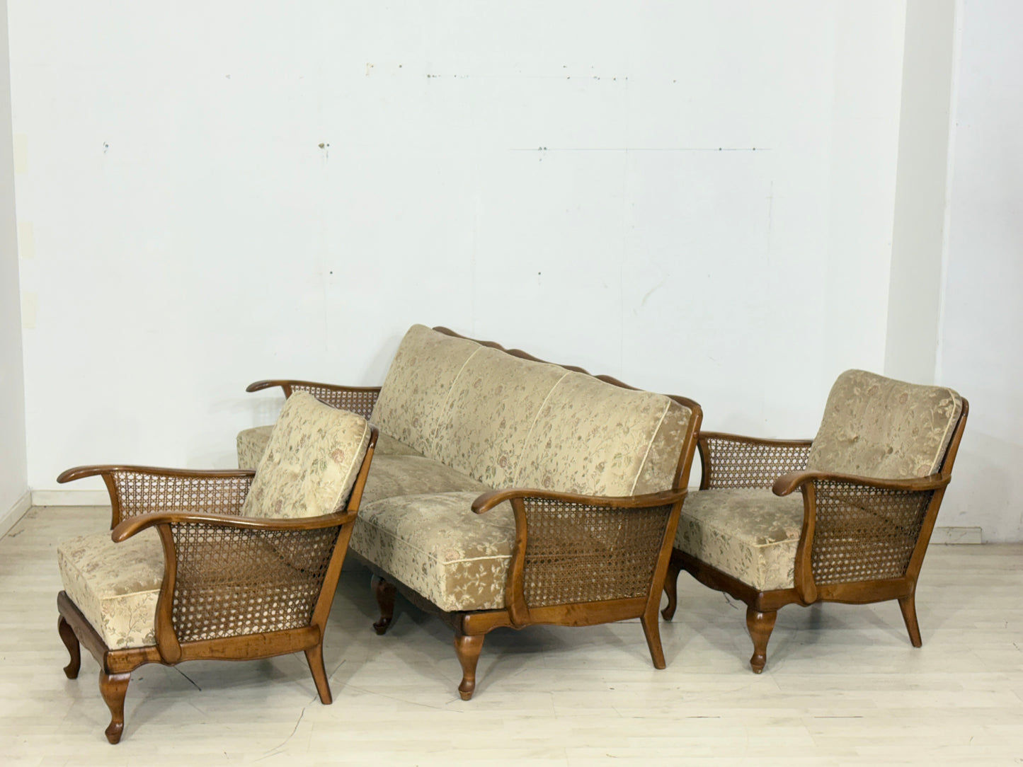 Chippendale Couchgarnitur / Sitzgarnitur / Sofa & Sessel – 60er Jahre Vintage
