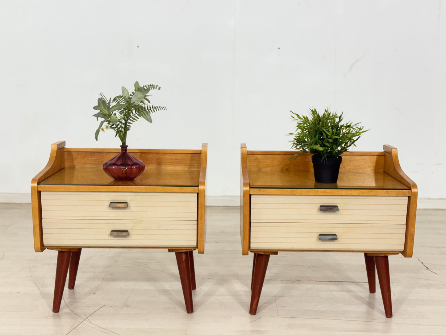 2x Vintage Nachttische Nachtschränke Beistelltisch Kommode