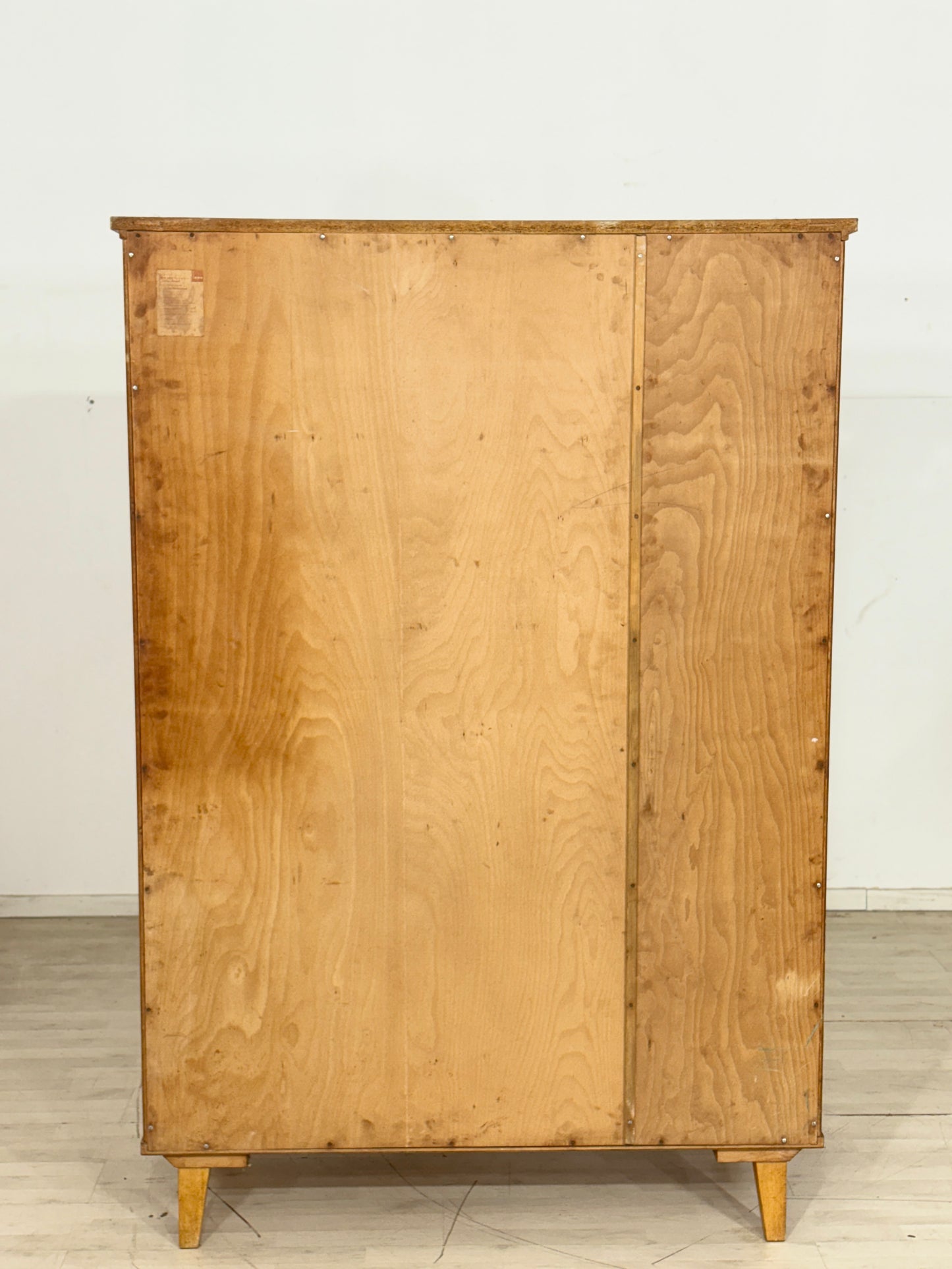 Vintage Kleiderschrank Holz Wäscheschrank Schrank Mid Century 1964