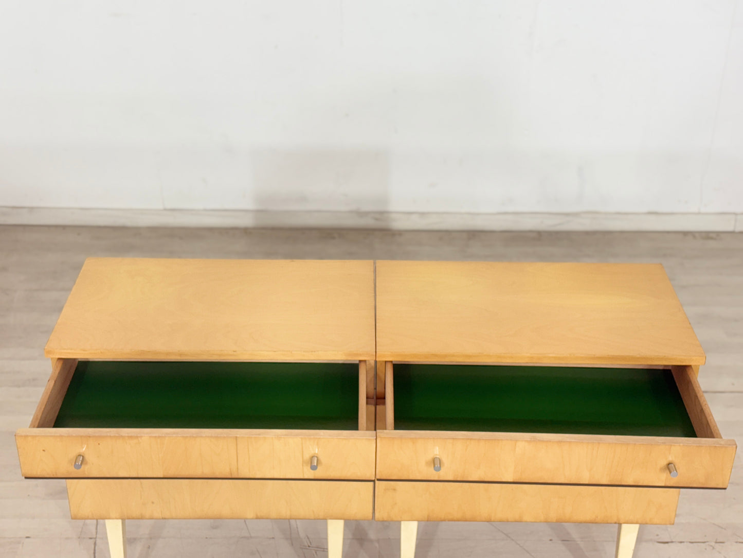 2x Mid Century Nachttische Nachtschränke Nachttisch Beistelltische Vintage