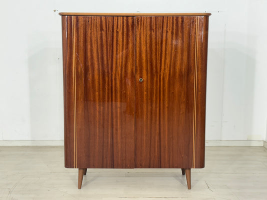 Mahagoni Kleiderschrank / Mid Century Kleiderschrank / 60er Jahre Vintage Wäscheschrank