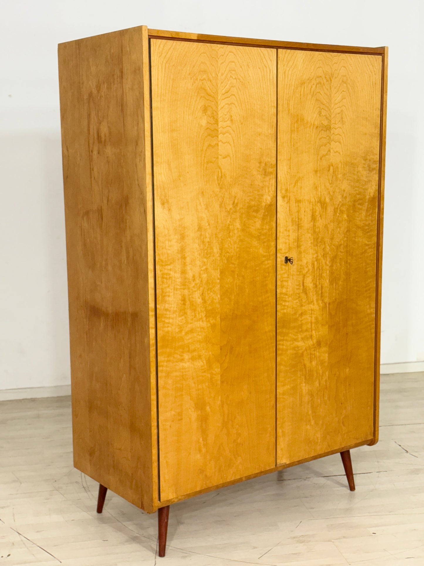 Vintage Holz Kleiderschrank Wäscheschrank Schlafzimmerschrank