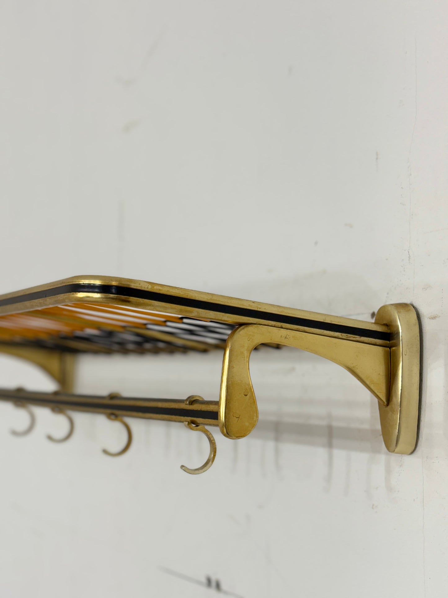 Mid Century Garderobe Garderobenanhänger Jackenständer Vintage Wandregal