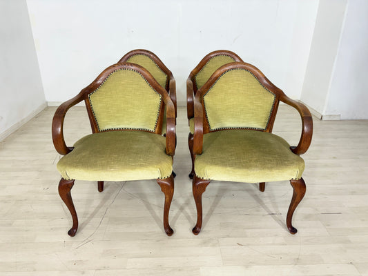 4er Set Chippendale Armlehnstühle / Vintage Sessel / Esszimmerstühle