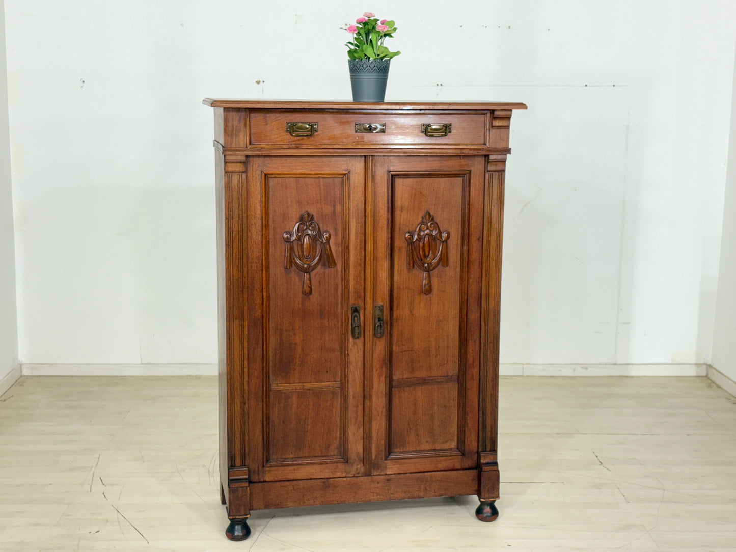 Antik Gründerzeit Vertiko Schrank Wohnzimmerschrank Flurschrank Wäscheschrank um 1900