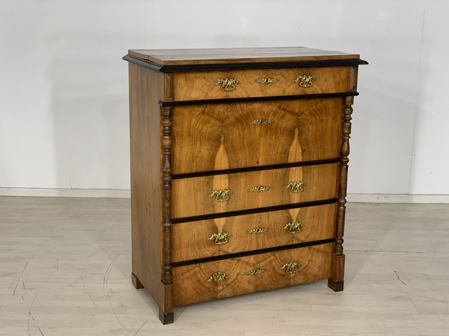 BIEDEMEIER SECRÉTAIRE ARMOIRE ARMOIRE BUREAU D'APPOINT ANTIQUE VERS 1900