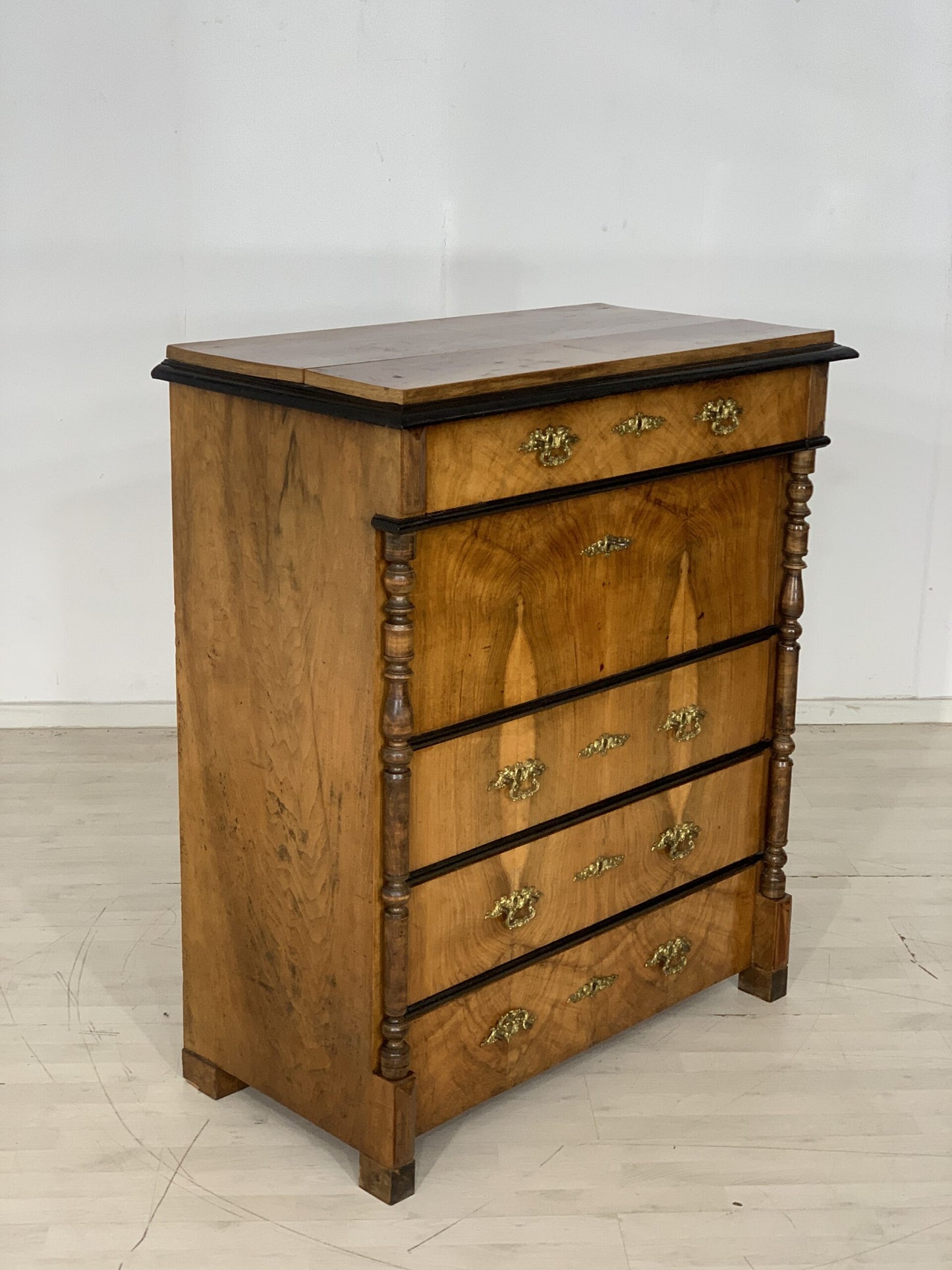 BIEDEMEIER SECRÉTAIRE ARMOIRE ARMOIRE BUREAU D'APPOINT ANTIQUE VERS 1900