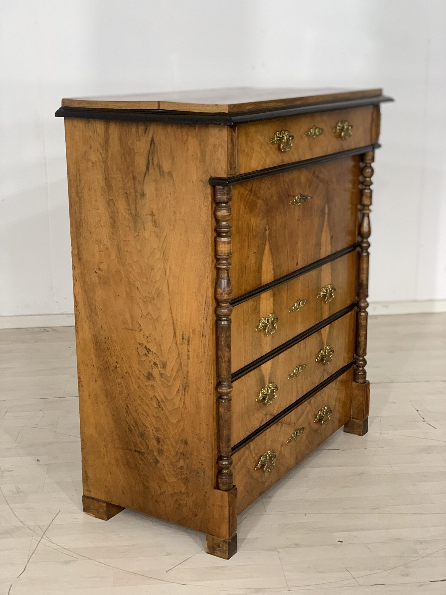 BIEDEMEIER SECRÉTAIRE ARMOIRE ARMOIRE BUREAU D'APPOINT ANTIQUE VERS 1900