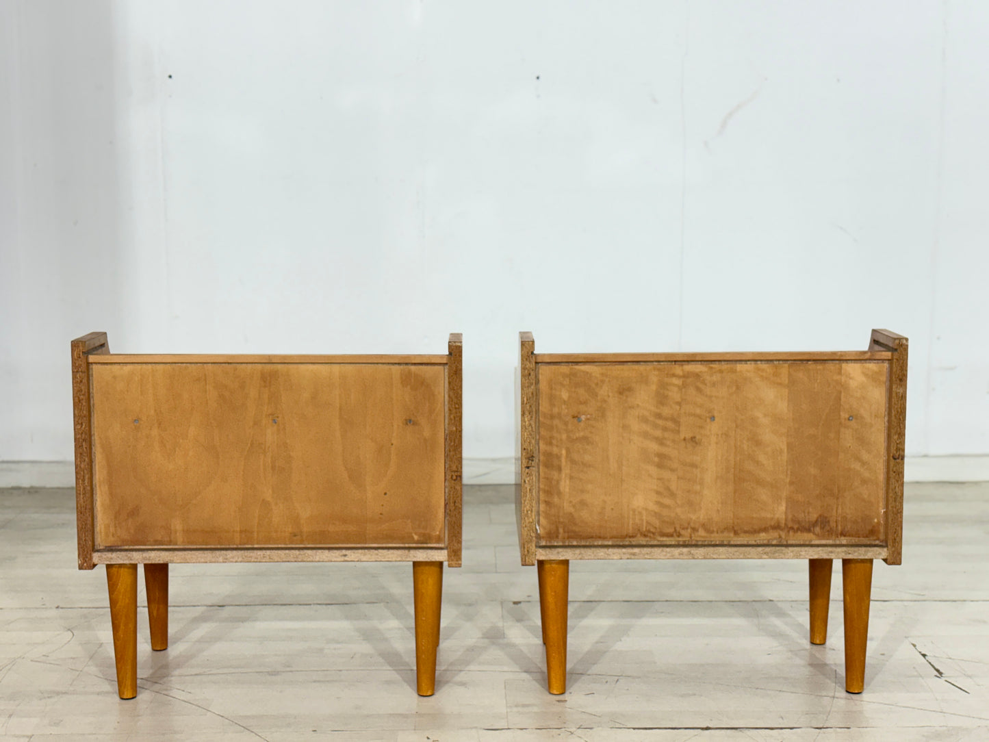 2x Mid Century Nachttische Nachtschränke Beistelltisch Kommode Vintage