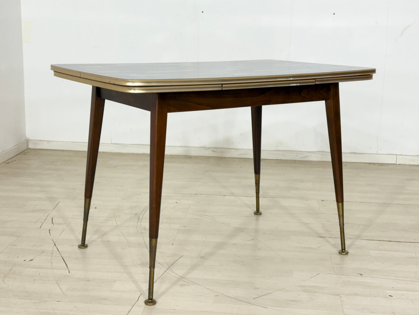 Sehr schöner Vintage Esstisch ausziehbarer Tisch Glastisch Mid Century