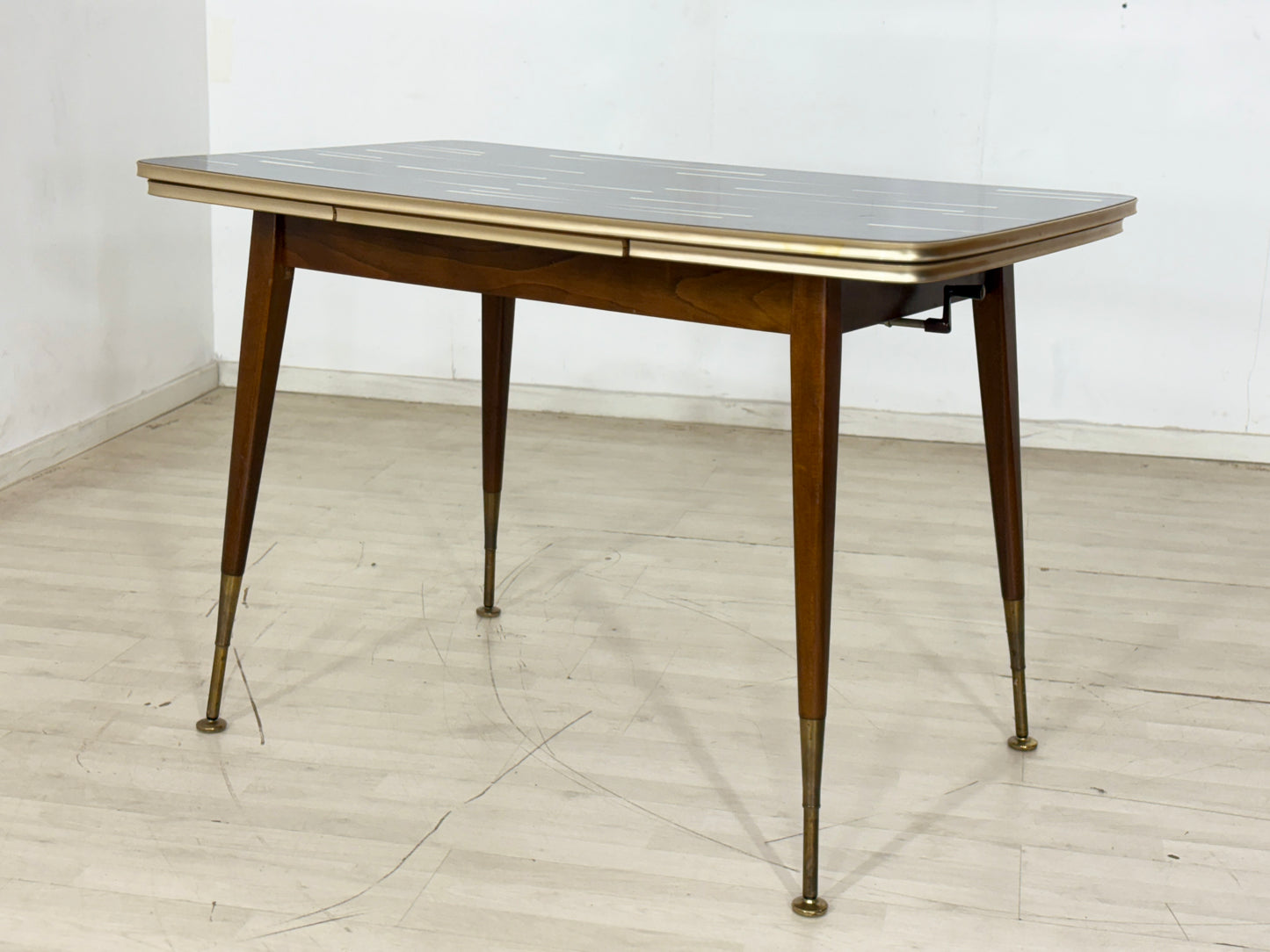 Sehr schöner Vintage Esstisch ausziehbarer Tisch Glastisch Mid Century