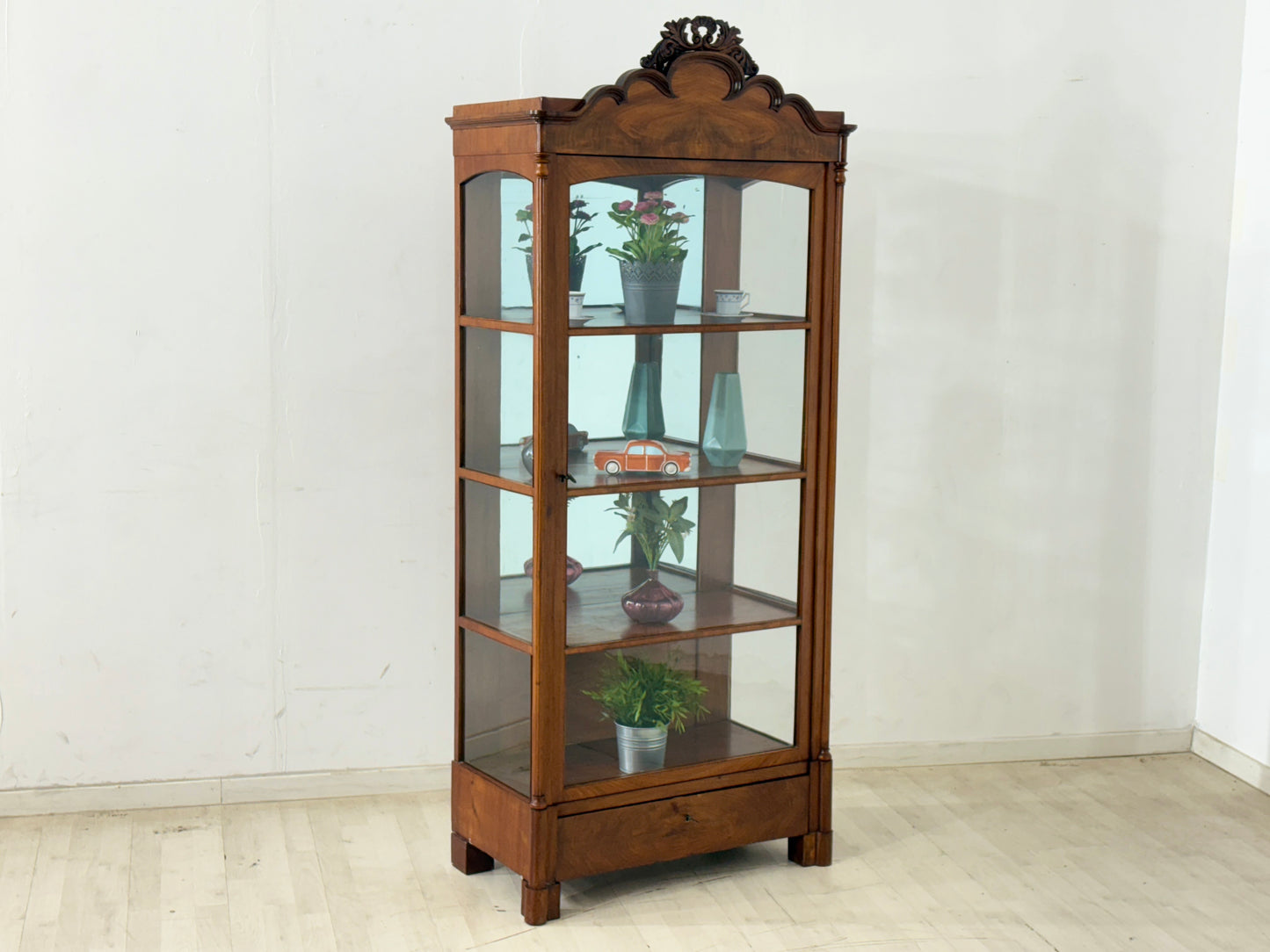 Sehr schöne Biedermeier Vitrine Schrank Vitrinenschrank Wohnzimmerschrank um 1880