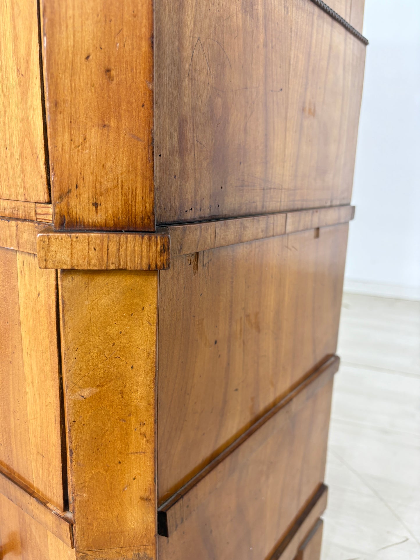 Biedermeier Vitrine Wohnzimmerschrank Schrank Fächerschrank um 1880