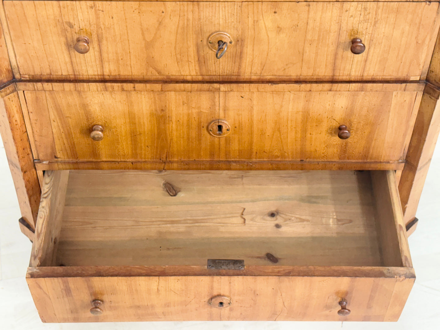 Biedermeier Vitrine Wohnzimmerschrank Schrank Fächerschrank um 1880